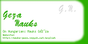 geza mauks business card